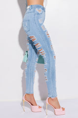 SHOW ME BABY DISTRESSED SKINNY JEANS