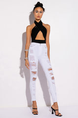 SHOW ME BABY DISTRESSED SKINNY JEANS