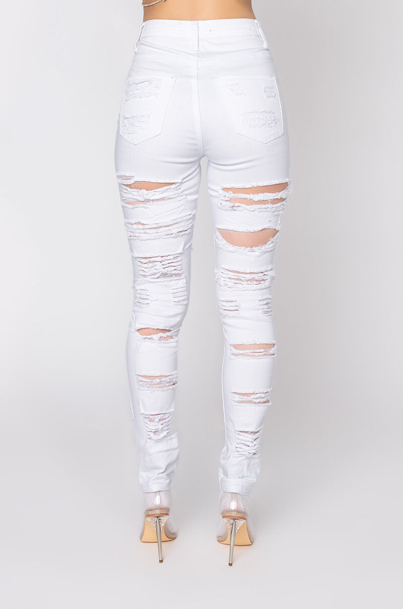 SHOW ME BABY DISTRESSED SKINNY JEANS