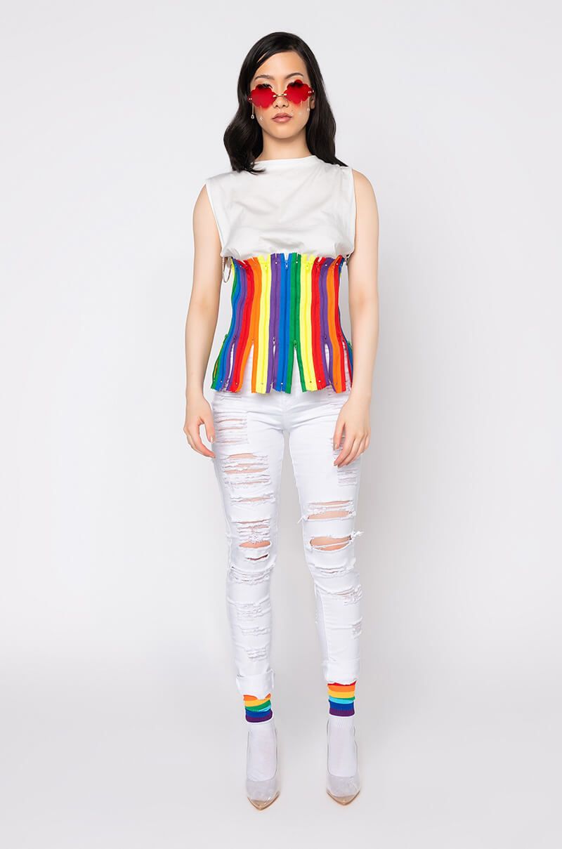 SHOW ME BABY DISTRESSED SKINNY JEANS