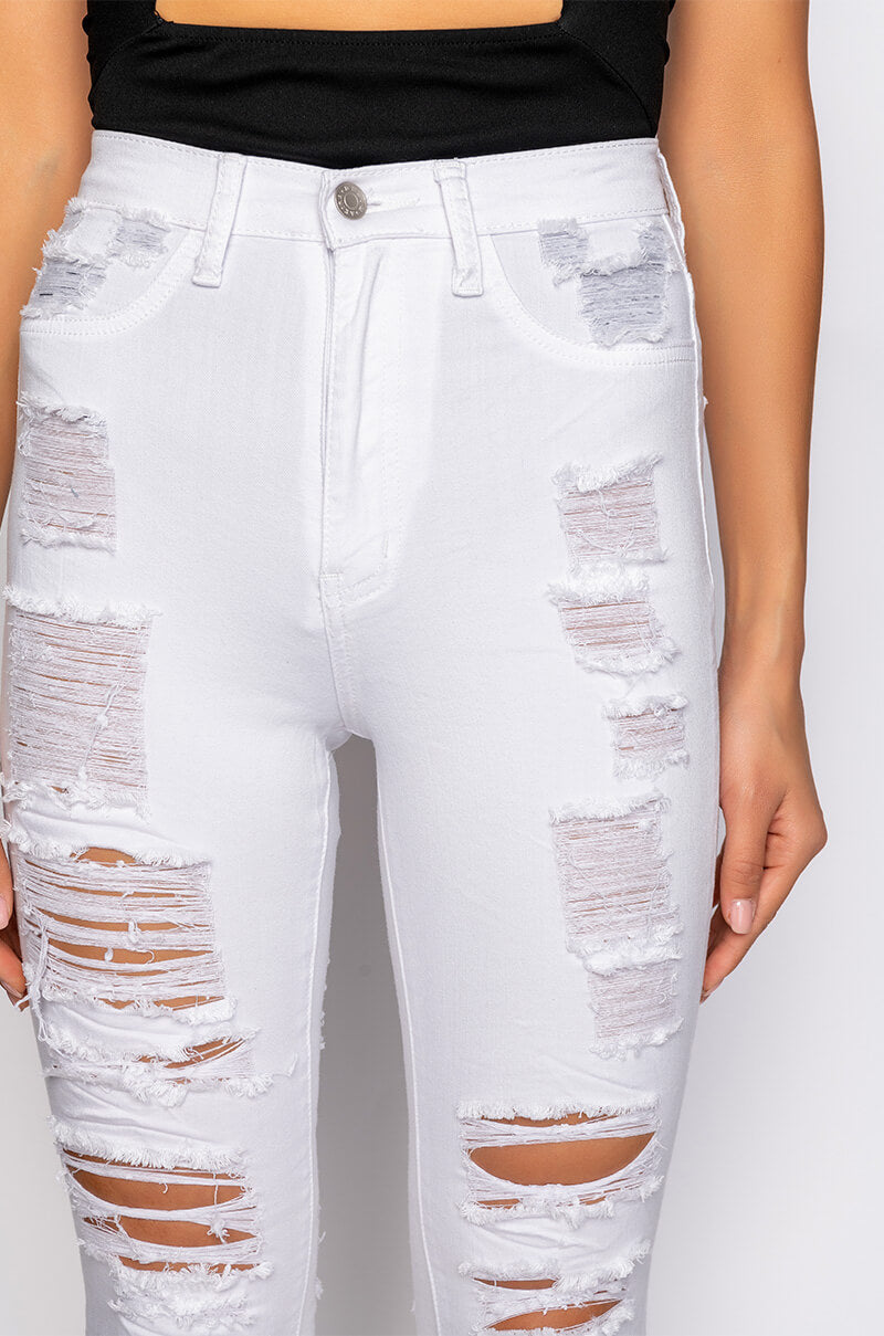 SHOW ME BABY DISTRESSED SKINNY JEANS