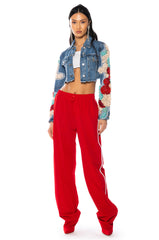 SHOW OFF APPLIQUE DENIM JACKET