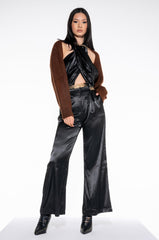 SIL VOUS PLAIT CHAIN DETAIL PALAZZO PANT