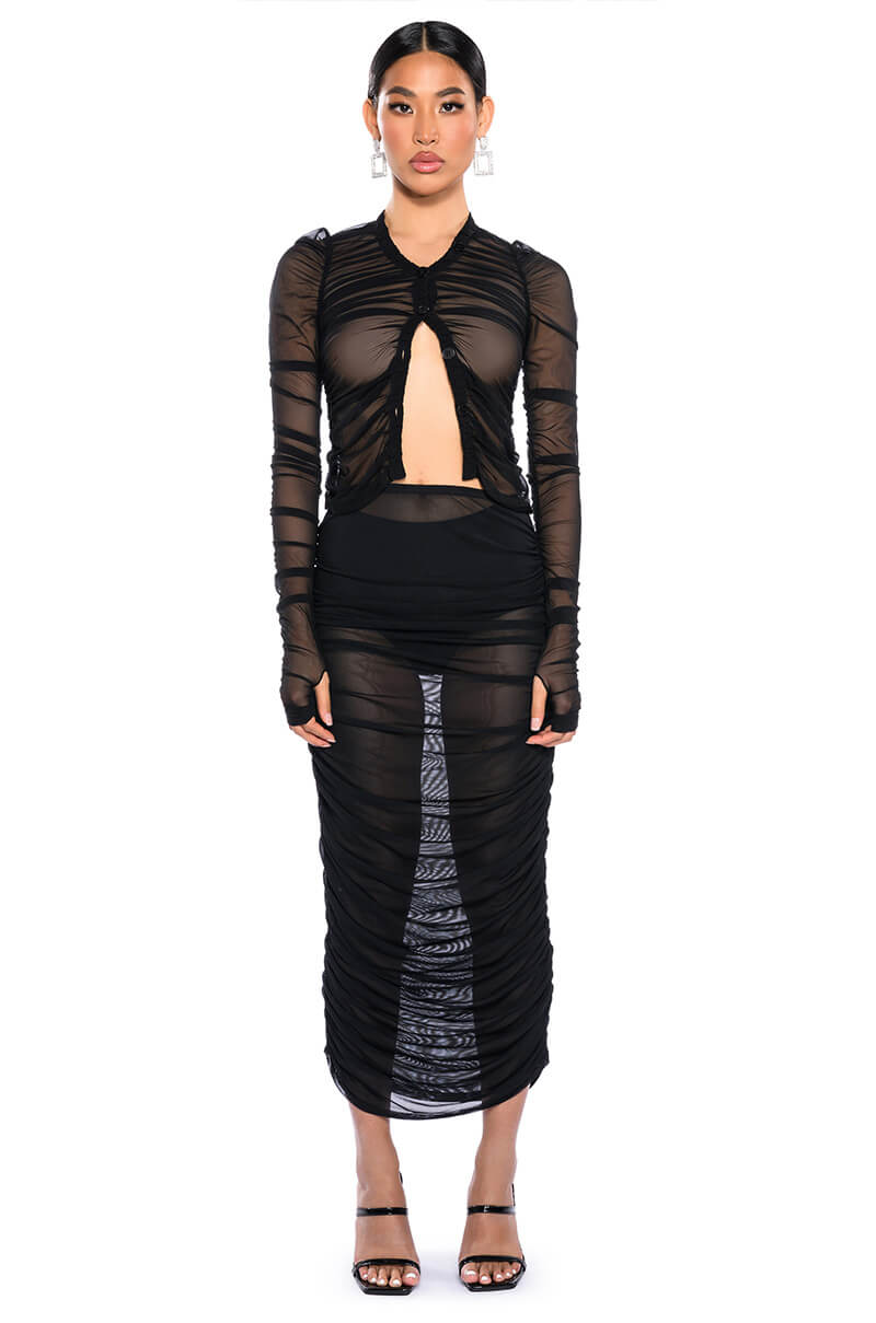 SIMPLE BLISS MESH MAXI SKIRT