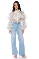 SIT PRETTY EMBELLISHED WIDE LEG JEANS