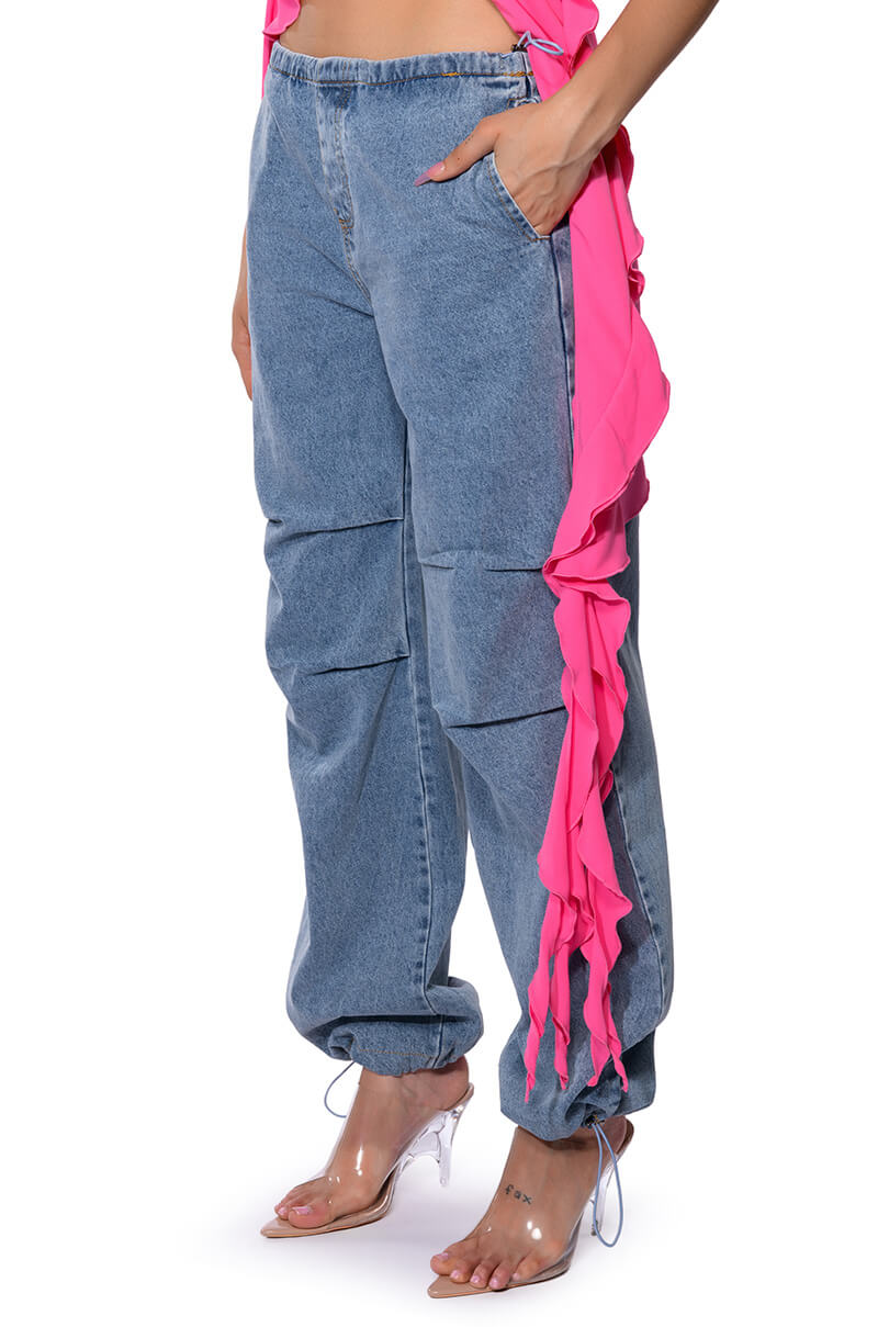 SKATER GIRL DENIM DRAWSTRING PANT