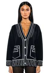 SKETCHY OVERSIZED CARDIGAN