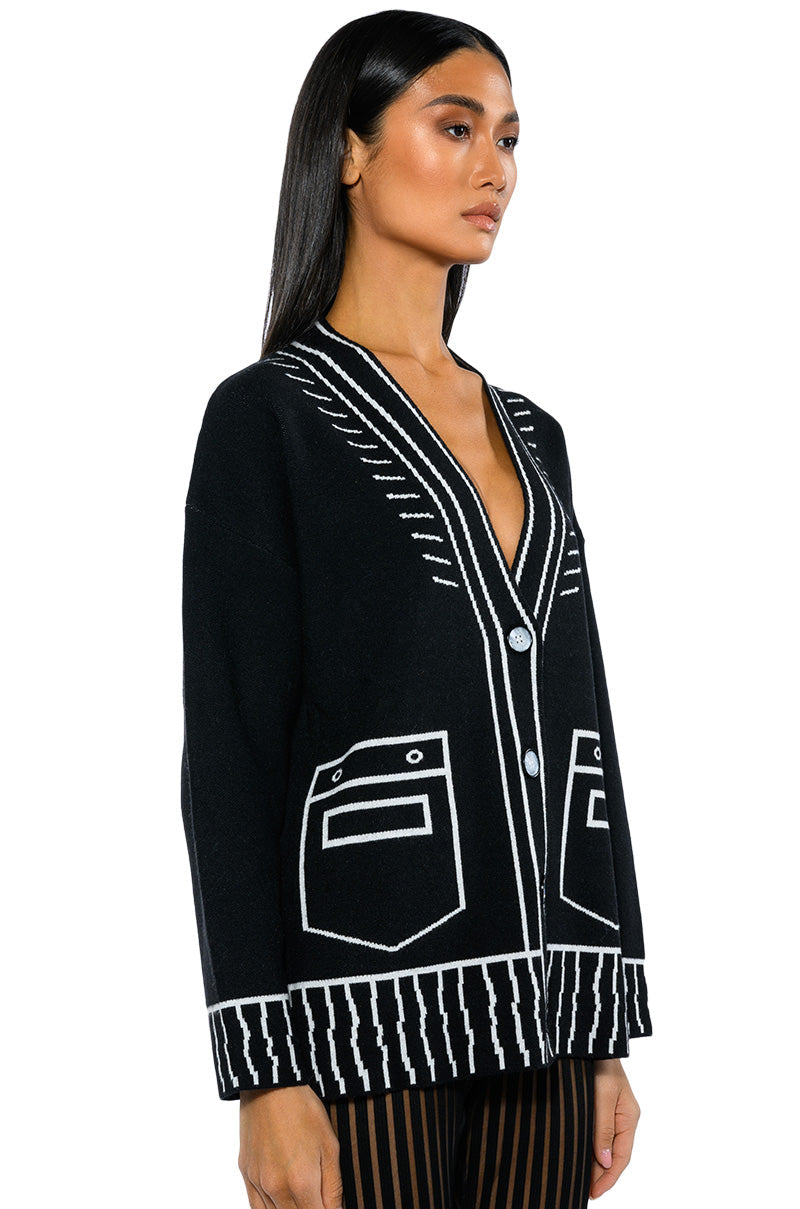 SKETCHY OVERSIZED CARDIGAN