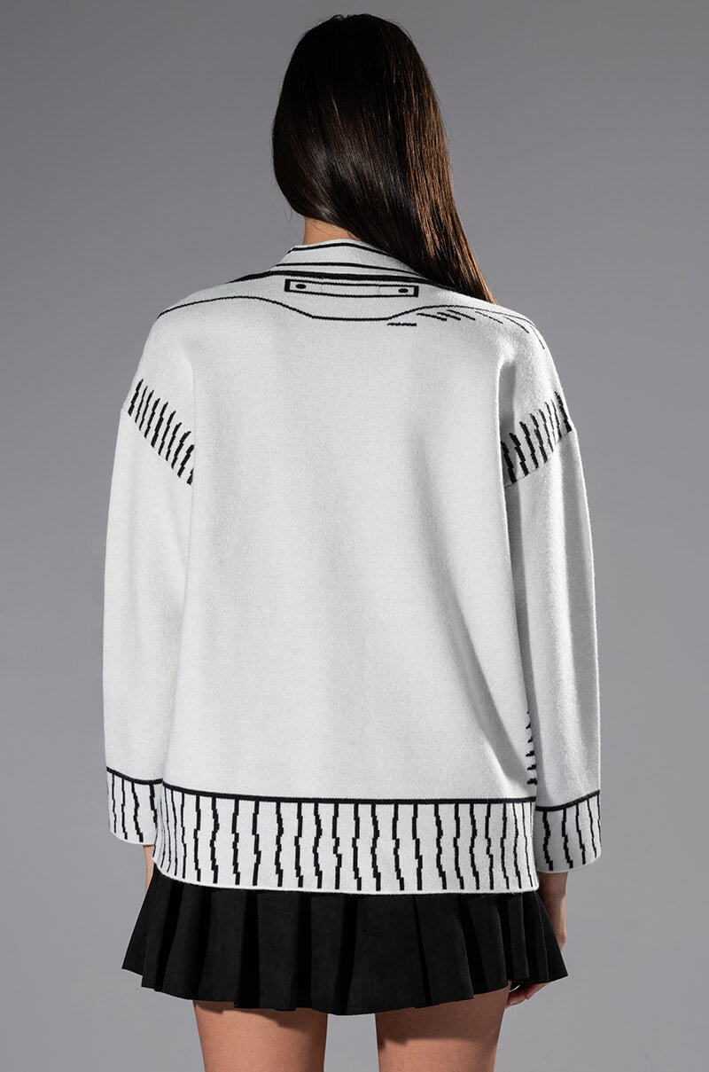 SKETCHY OVERSIZED CARDIGAN