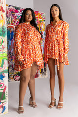 SKYART X AKIRA BUTTON UP MINI DRESS