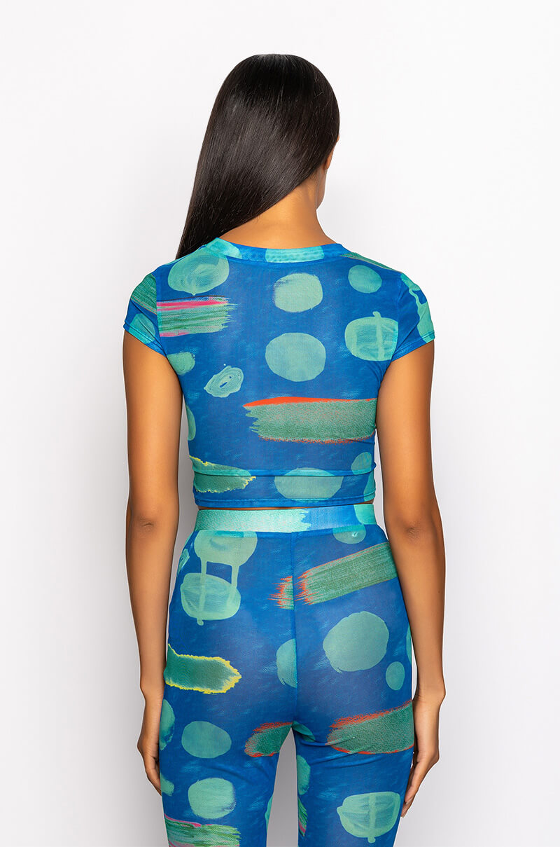 SKYART X AKIRA CROPPED MESH TOP
