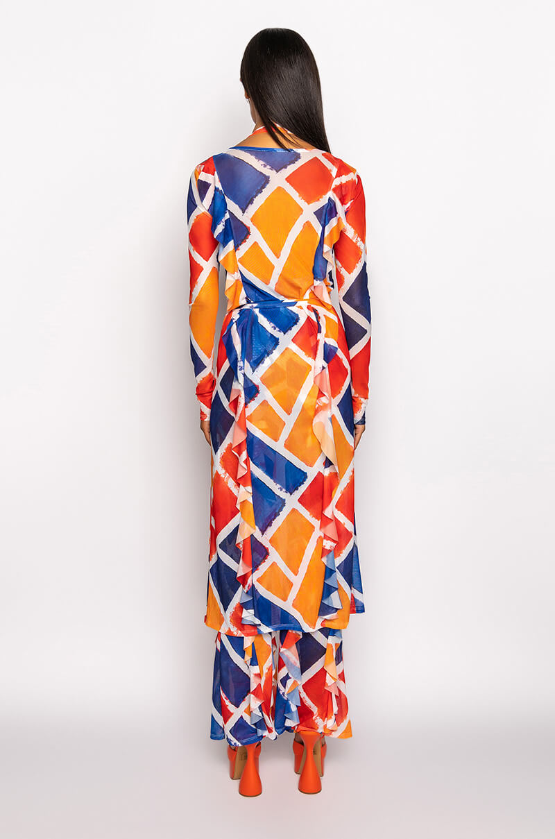 SKYART X AKIRA MAXI RUFFLE CARDIGAN