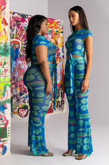 SKYART X AKIRA WIDE LEG MESH LEGGINGS