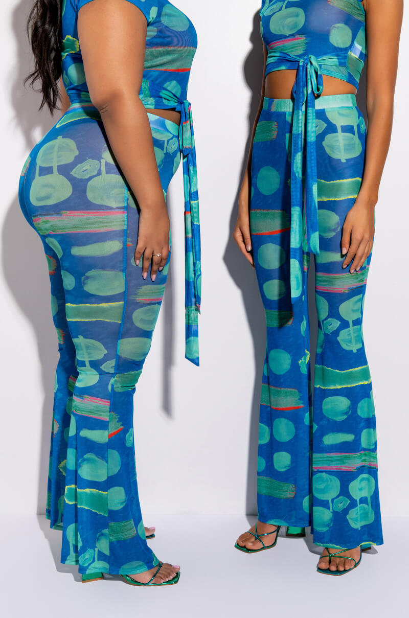 SKYART X AKIRA WIDE LEG MESH LEGGINGS