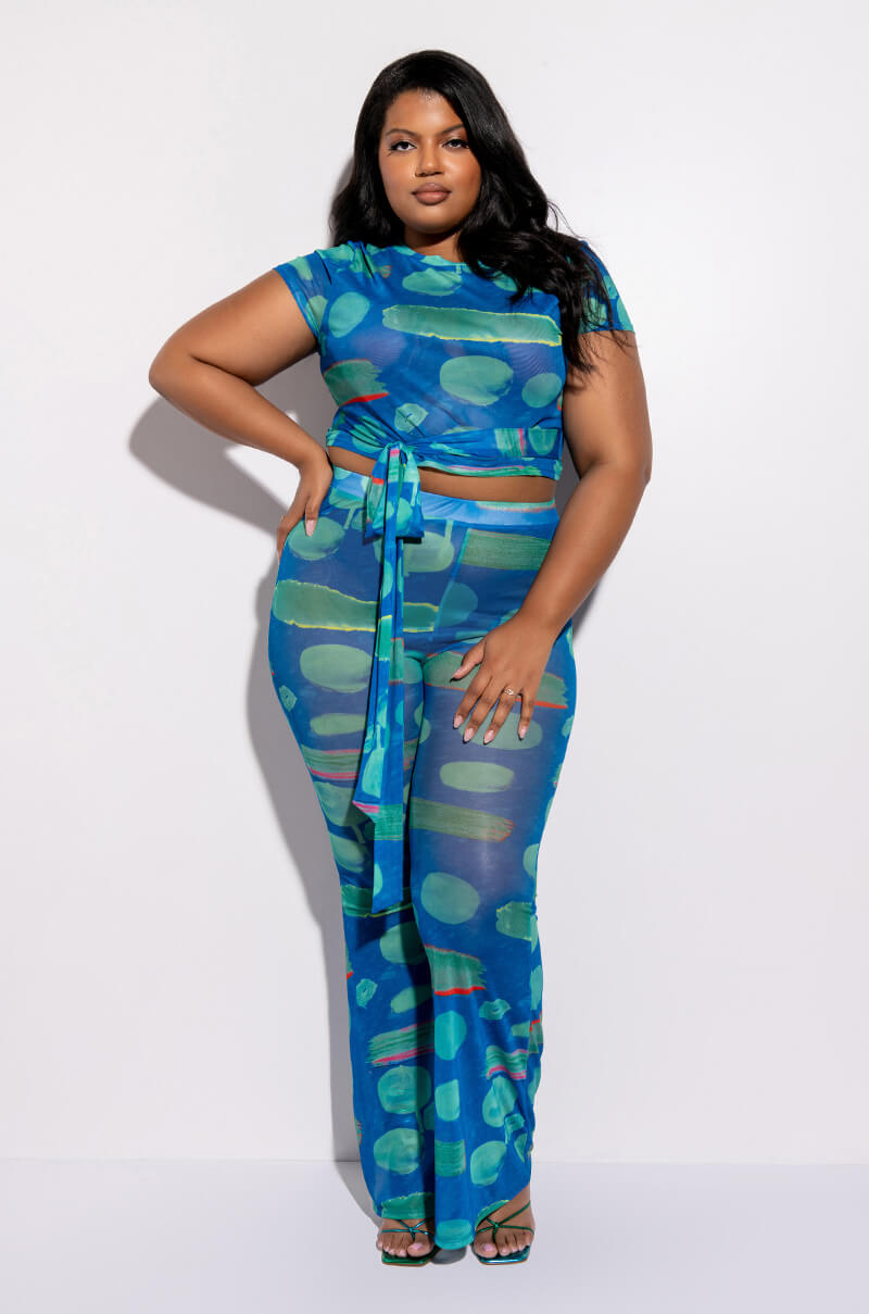 SKYART X AKIRA WIDE LEG MESH LEGGINGS
