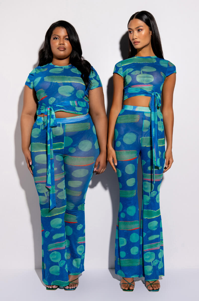 SKYART X AKIRA WIDE LEG MESH LEGGINGS