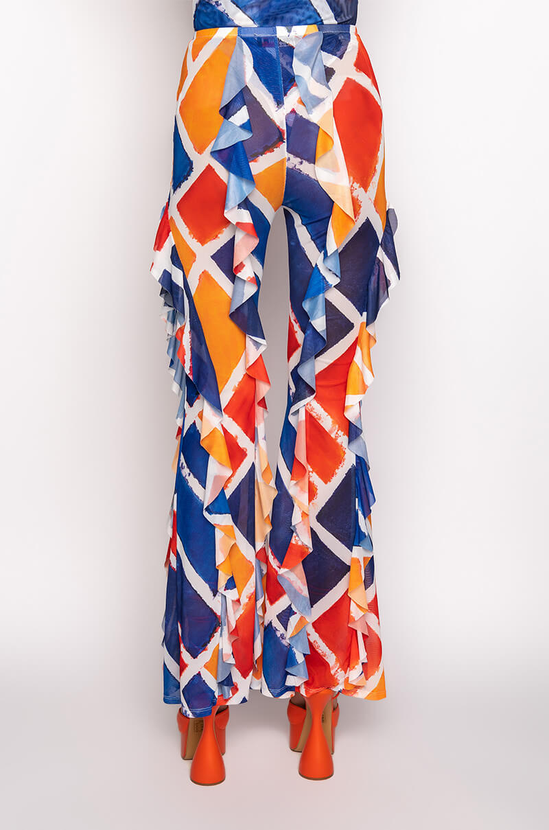 SKYART X AKIRA WIDE LEG RUFFLE LEGGINGS