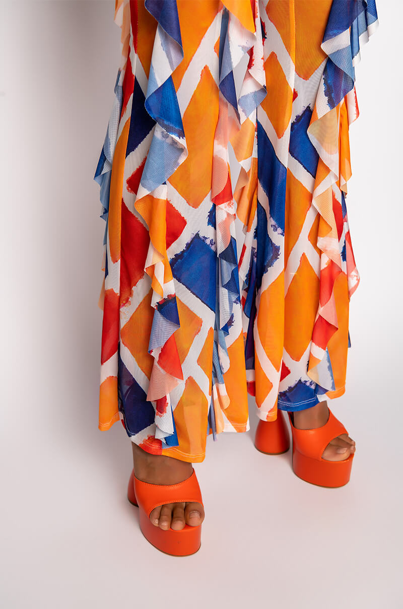 SKYART X AKIRA WIDE LEG RUFFLE LEGGINGS
