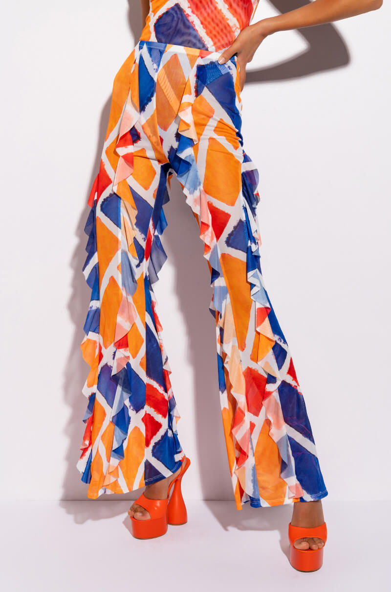 SKYART X AKIRA WIDE LEG RUFFLE LEGGINGS