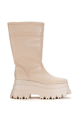 SKYHIGH FLATFORM BOOTIE IN NUDE