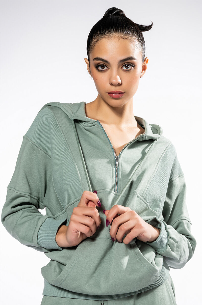 SKY'S THE LIMIT OVERSIZED HALF ZIP SWEATSHIRT