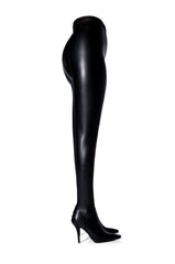 AZALEA WANG KAYKAY SEXY STILETTO SLIM BOOT PANT IN BLACK STRETCH