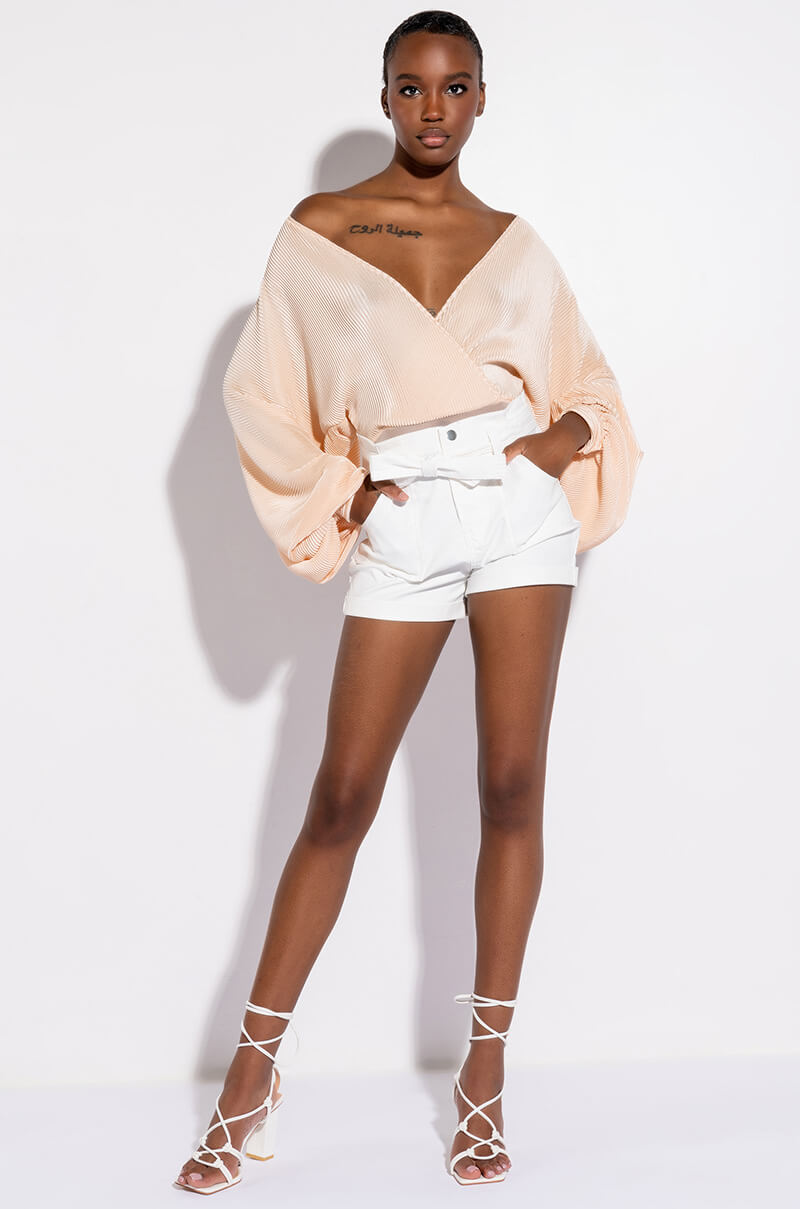 SLOW MOTION LONG SLEEVE WRAP FRONT BODYSUIT