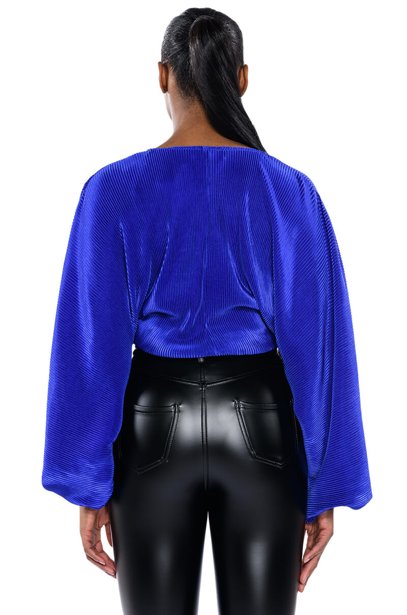 SLOW MOTION LONG SLEEVE WRAP FRONT BODYSUIT