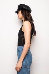 SNOBBY CUTOUT SLEEVELESS BODYSUIT