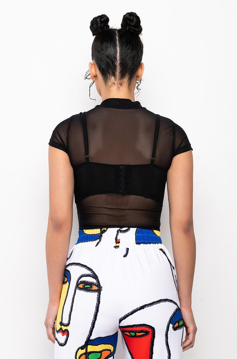 SO FIERCE SHORT SLEEVE MOCK NECK BODYSUIT
