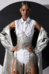 SO UNBELIEVABLE RHINESTONE CLEAR CORSET