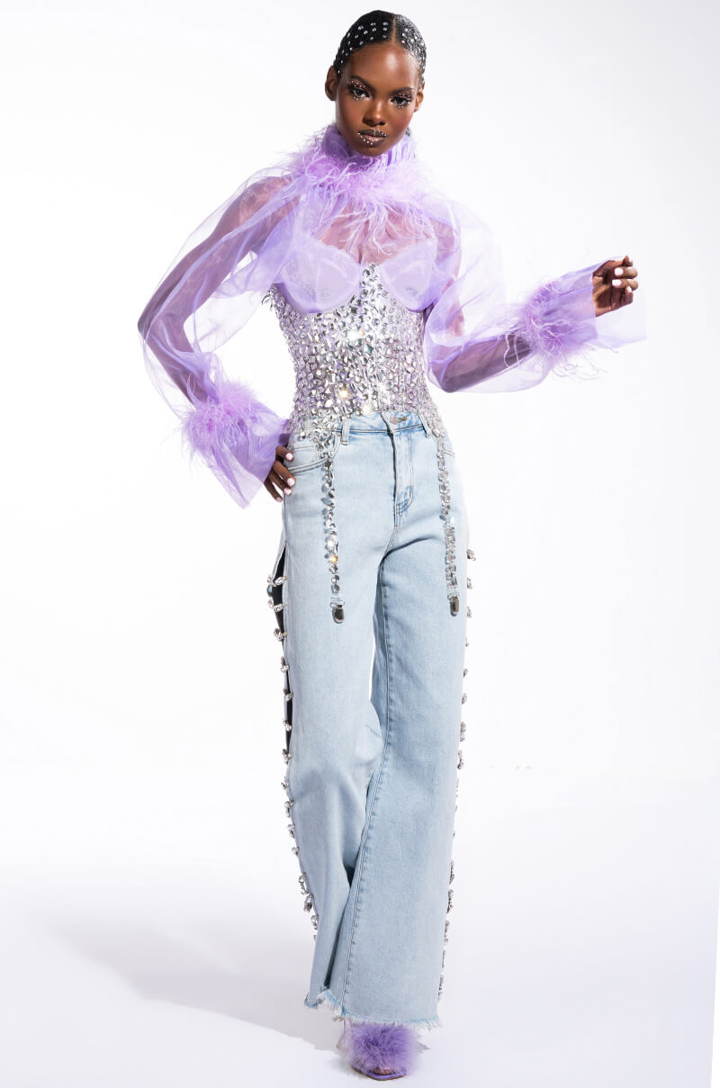SO UNBELIEVABLE RHINESTONE CLEAR CORSET