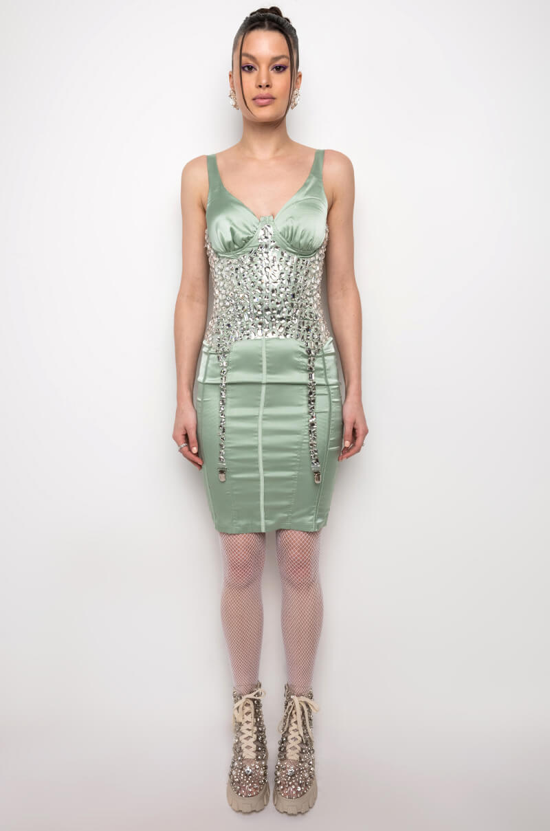 SO UNBELIEVABLE RHINESTONE CLEAR CORSET