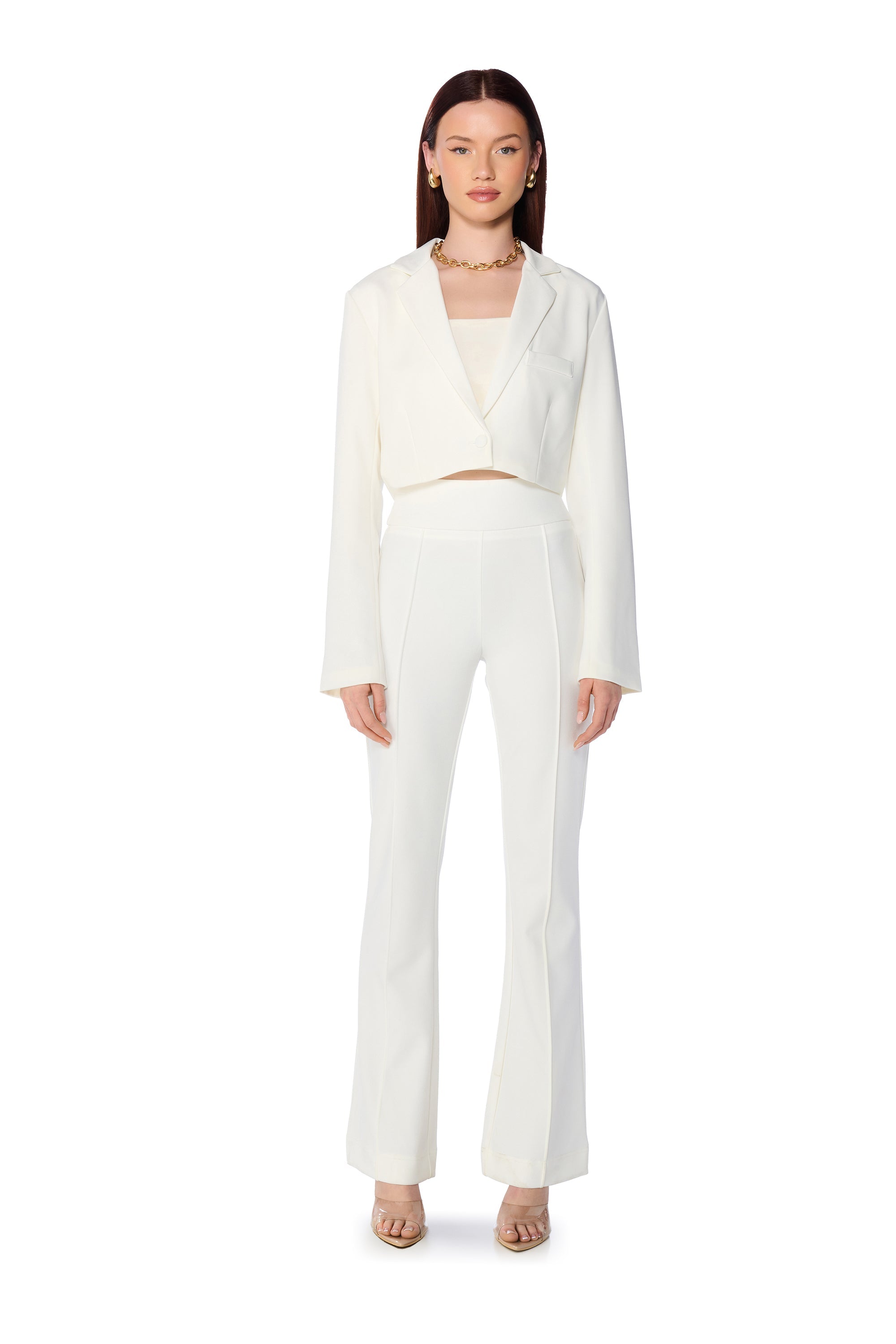 SOFT SPOKEN HIGH WAIST KNIT DRESS TROUSER
