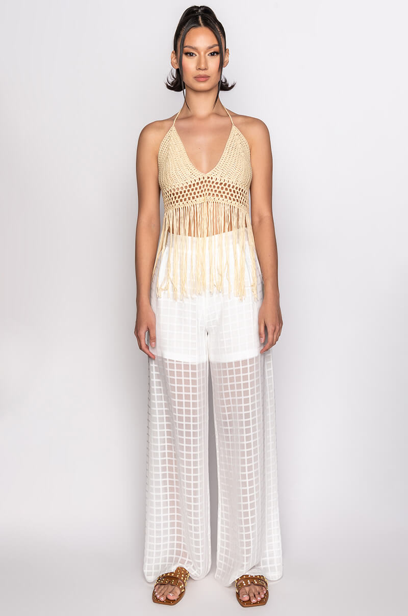 SOHO CHIFFON WIDE LEG PANTS