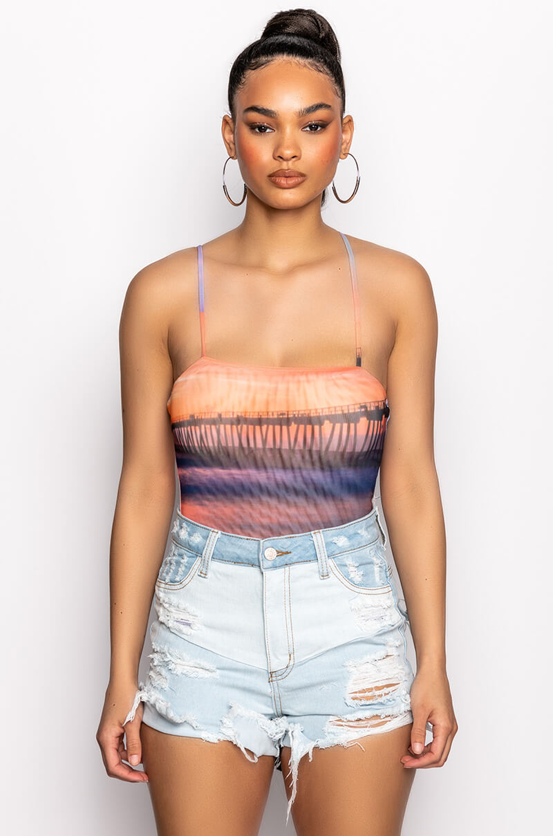 SOL SQUARE NECK MESH BODYSUIT