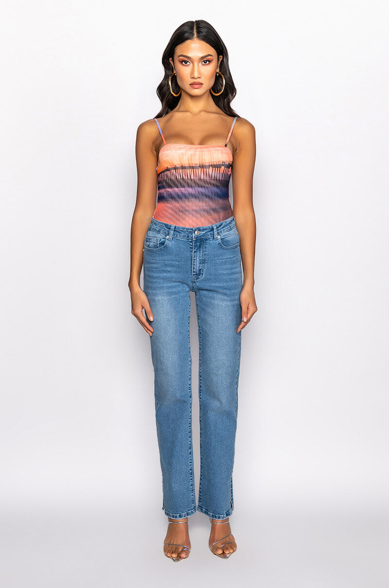 SOL SQUARE NECK MESH BODYSUIT