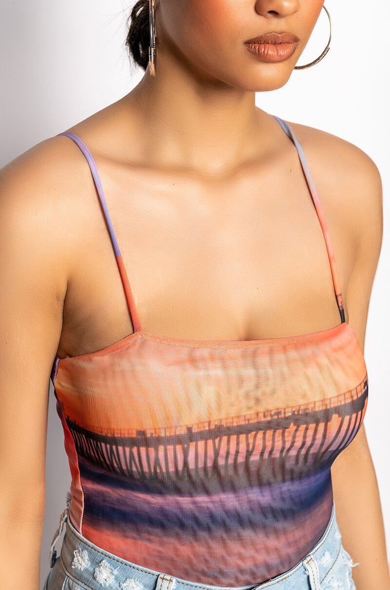 SOL SQUARE NECK MESH BODYSUIT