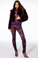 SOMETHING SPECIAL MESH LEGGING WITH RUCHED DETAIL