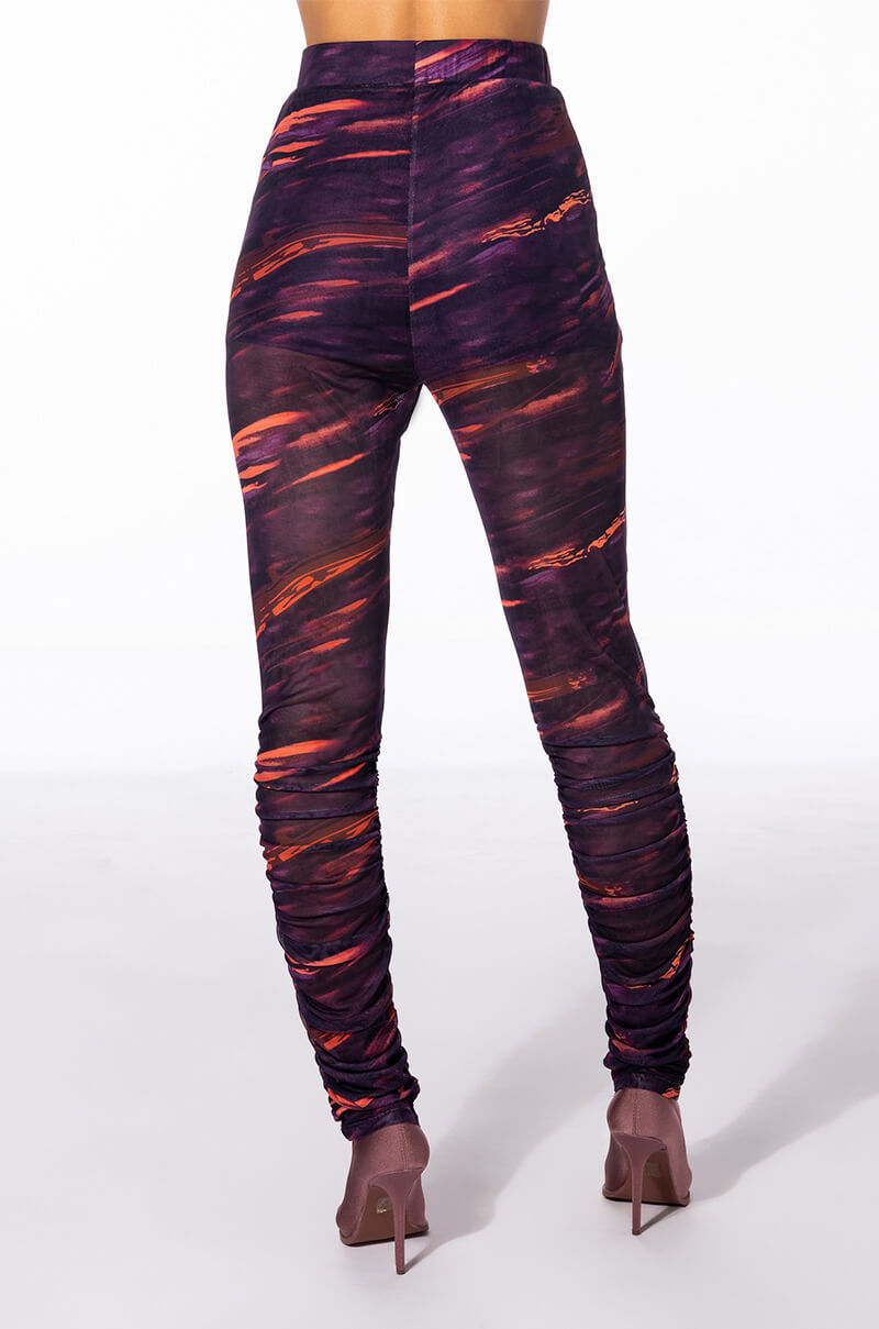 SOMETHING SPECIAL MESH LEGGING WITH RUCHED DETAIL