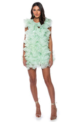 RAOLA ULTRA RUFFLED SLEEVELESS DRESS