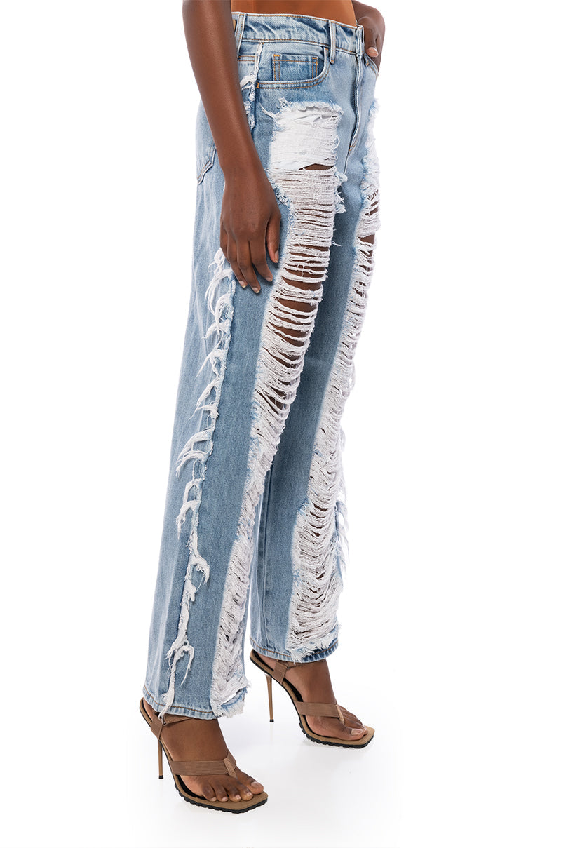 SO SOPHISTICATED RIPPED MEDIUM WASH JEANS
