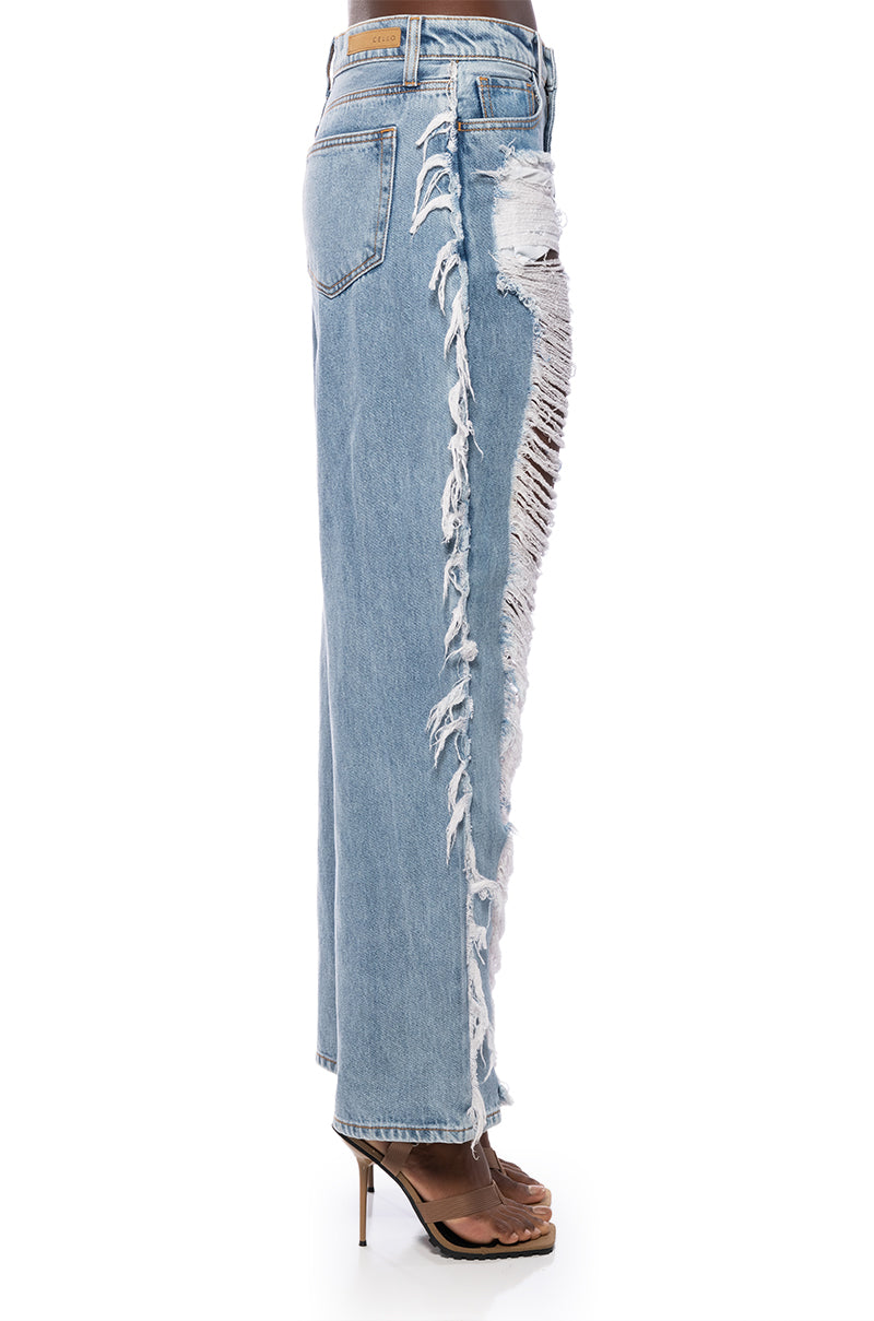 SO SOPHISTICATED RIPPED MEDIUM WASH JEANS