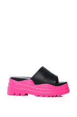 SKITTLES PINK CHUNKY SLIP ON SANDAL