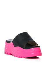 SKITTLES PINK CHUNKY SLIP ON SANDAL