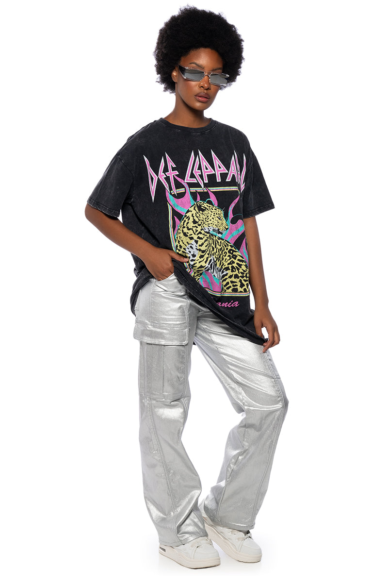 SPACE CADET WIDE LEG METALLIC PANT