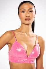 SPARKLE AND SHINE SEQUIN BRALETTE