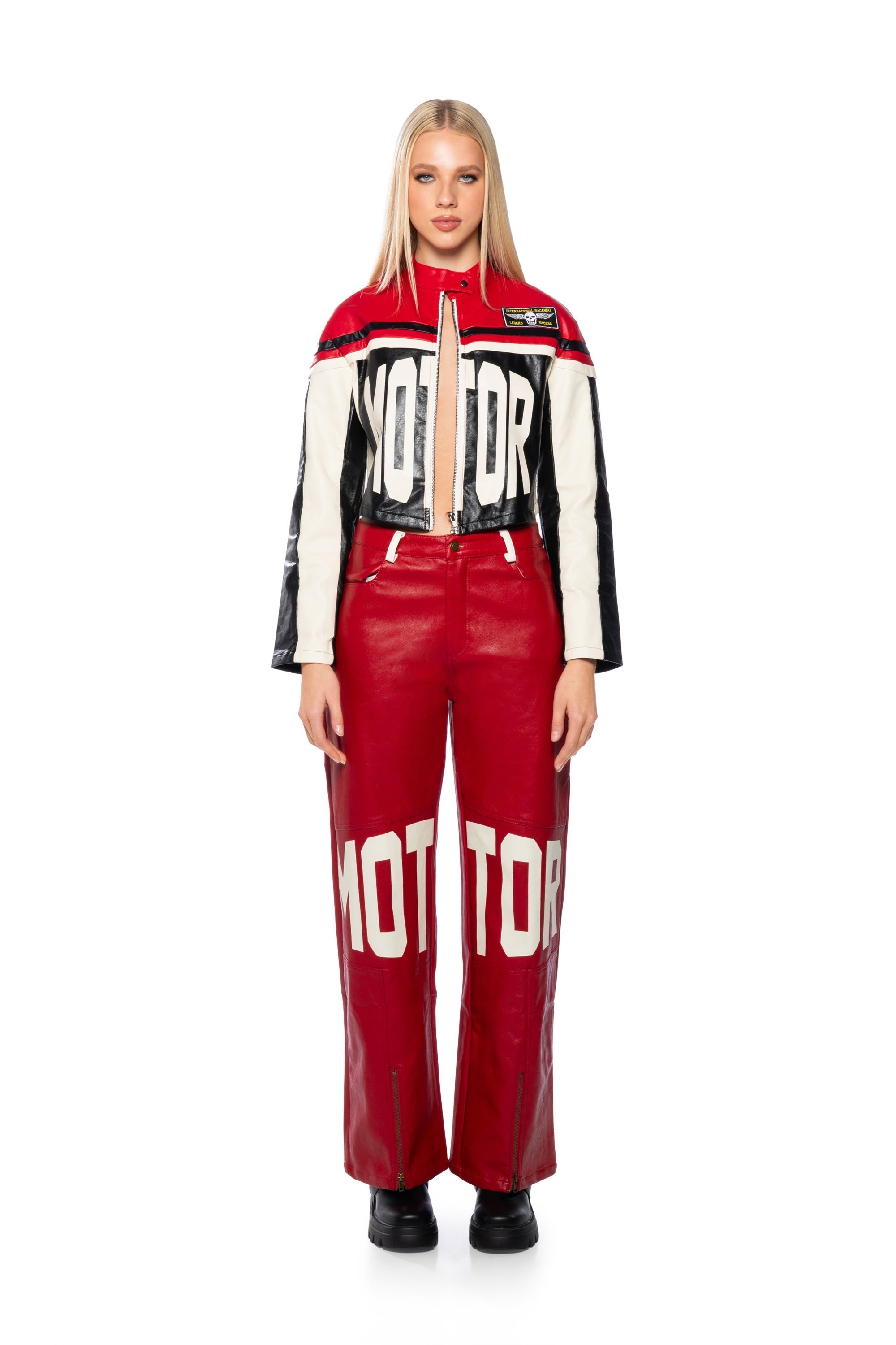 SPEED UP MOTOR FAUX LEATHER JACKET