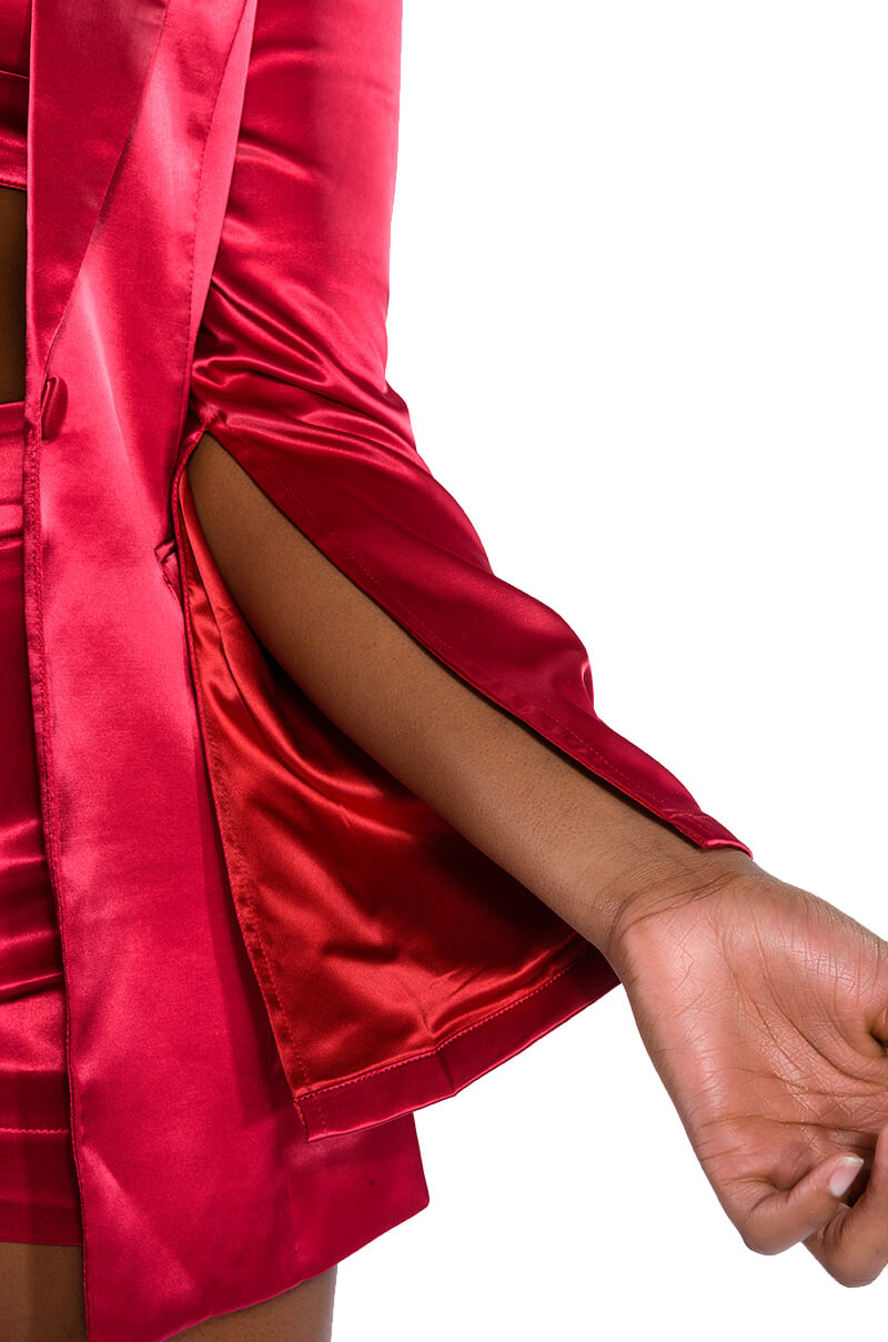 SPRING STATIN BLAZER WITH OPEN ARM