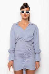 SPRING STRIPE POPLIN DRESS
